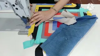 Tapete de retalhos muito fácil de costurar e tão lindo. #diy #iniciante #economia #retalhos #facil