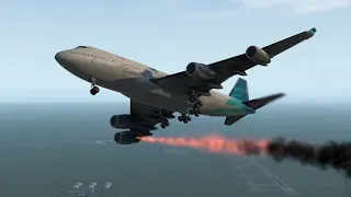 Boeing 747 Bird Strike Emergency Landing | X-Plane 11