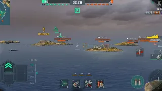 World of warships blitz:  Almost got sunk Missouri