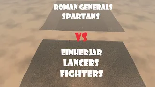 1,000,000 Einherjar Fighters & Lancers vs 1,095,000 Spartans & Roman Generals | UEBS 2