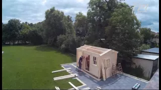 Time lapse film about the construction of a summer house