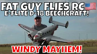 E-FLITE D-18 BEECHCRAFT WINDY MAYHEM REVIEW by Fat Guy Flies RC