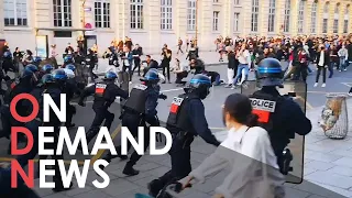 Riot Police CHARGE at "Anti-Fascist" Protestors