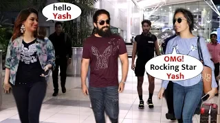 Rocking Star Yash Macho Entry Walk in Front of Tamanna and Shraddha at Airport | KGF 2 Style Look