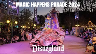 [4K] Full Night Time Magic Happens Parade by Small World at Disneyland - 02.11.24