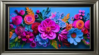 TV ART WALL 💐🌷🪻6 IMAGES, PAPER FLOWERS DECORE, Relaxing | 4K, stress relief, NO SOUND. SLIDE SHOW