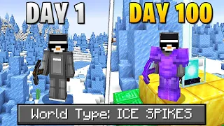 I Survived 100 Days Of Hardcore Minecraft, In An Ice Spikes Only World