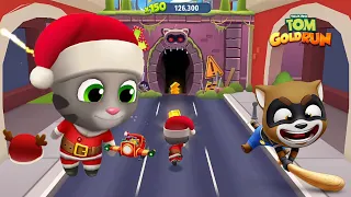 Talking Tom Gold Run - Boss Fight 🔥 Santa Tom vs Raccoon Boss - Android/ios Gameplay - Full screen 🔥