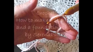 Crochet:How to start crocheting and how to  make a slip knot and foundation chain/BEGINNER/SUBTITLES