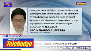 NBI cybercrime chief Vic Lorenzo tinanggal sa pwesto | TELERADYO BALITA (3 JUNE 2022)