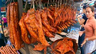Super yummy! Grilled duck, Pig intestine, Fish in Phnom Penh @ Olympic - Cambodian street food