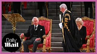 Lindsay Hoyle makes King Charles III laugh during ceremony