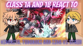 Class 1A and 1B react to Midoriya, Todoroki and Iida vs Stain