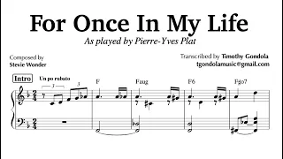 For Once In My Life| Pierre-Yves Plat (Piano Transcription)
