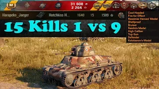 15 Kills 1 vs 9 🔝 World of Tanks 🔝 Hotchkiss H35 ✔️