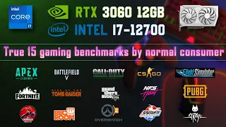 RTX3060 + i7 12700 Test in 15 Games 1080p