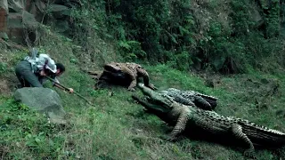 男子在河边和鳄鱼缠斗！众人救下男人，他竟然是弟弟的队友？【巨鳄 Mega Crocodile】| 冒险/动作 | 经典大本营