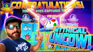 UNICOW MAX BET!!! FREE GAMES - Invaders Attack From the Planet Moolah CASINO SLOTS