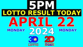 Lotto Result Today 5pm April 22 2024 (PCSO)