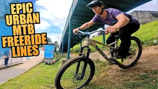 HITTING A BIG DROP AND EPIC URBAN MTB FREERIDE LINES ON MY ENDURO BIKE!