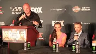 Miesha Tate and Bryan Caraway discuss cornering each other's fights in the same night