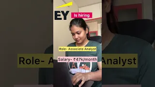 EY is hiring for the role of Associate Analyst |For freshers and Exp. | Salary- 47k/month #shorts