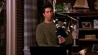 Ross playing the bagpipes - UNCUT - Friends s07e15