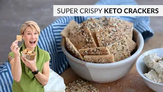 Crispity Crunchity KETO CRACKERS! 5 ingredients!