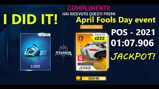 I DID IT! - April Fools Day Event - Pos. 2021 - 01:07.906 VERY LUCKY! - Asphalt 9: Legends