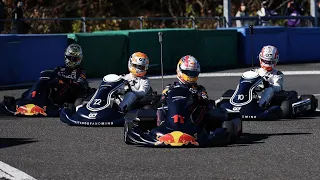 Karting race with Max Verstappen Sergio Perez Pierre Gasly and Yuki Tsunoda against each other