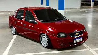 Corsa Classic Bordo  Rebaixado Na Fixa Aro 15  JP Filmes