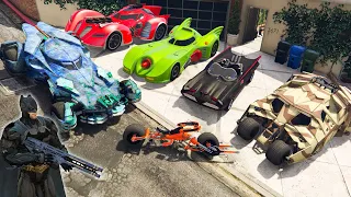 GTA 5 ✪ Stealing BATMAN cars with Franklin ✪ (Real Life Cars #77)