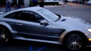 A SL65 Black Series arrives at Cars and Coffee.