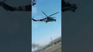 Soviet Mil Mi-24 firing missiles