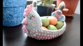 ПАСХАЛЬНАЯ КУРОЧКА крючком: вяжем корзинку к Пасхе - Easter chicken Crochet