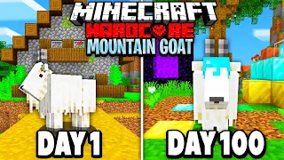 I Survived 100 Days as a GOAT in Hardcore Minecraft 1.17...
