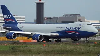 Silk Way West Airlines Boeing 747-8F VQ-BBM Landing and Takeoff [NRT/RJAA]