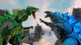 Croczilla vs legendary Godzilla an epic battle stop motion