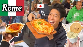 Japanese guy tries Authentic Italian Food in Rome, Italy🇮🇹