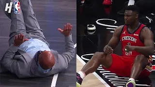 Chuck Demonstrates How to Fall after Zion Hurt His Wrist 😂 Inside the NBA