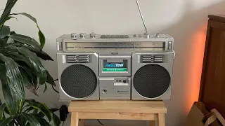 80s Boombox Hitachi Trk-7800e Vintage Ghetto Blaster Stereo Cassette Radio