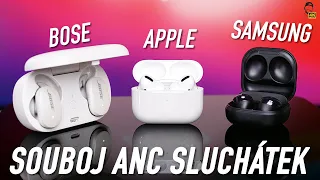 🔥 Velké srovnání ANC sluchátek: AirPods Pro vs. Galaxy Buds Pro vs. Bose QC Earbuds! | WRTECH [4K]