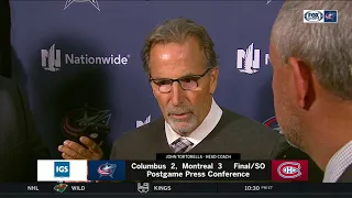 John Tortorella on Columbus' inability to finish scoring chances | BLUE JACKETS-CANADIENS POSTGAME