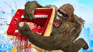 БОЛЬШАЯ СИРЕНА ПРОТИВ КИНГ КОНГА В ГАРРИС МОД! КТО СИЛЬНЕЕ?! SCP MEGAHORN VS KING KONG В Garry`s Mod