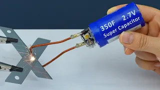 how to make just 5-volt charging spot welding by supercapacitor | science project