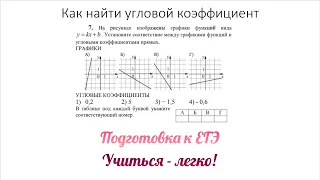 Как найти угловой коэффициент прямой по графику. Подготовка к ЕГЭ по математике (базовая)