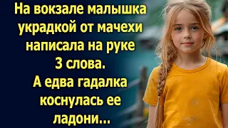 На вокзале малышка украдкой от мачехи написала на руке 3 слова. А едва гадалка коснулась ее ладони…