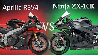 Aprilia RSV4 vs Ninja ZX-10R | Kawasaki Ninja ZX-10R vs Aprilia RSV4 | ninja zx10r vs rsv4