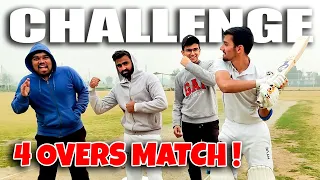4 Overs Cricket Match Challenge | @cricketcardio vs Teammates🏏🔥
