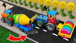 Top diy tractor making mini Modern Asphalt Road #2| diy concrete mixer & bulldozer tractor | HP Mini